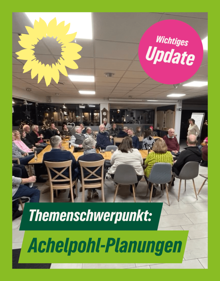 Neue Nachrichten zum Bauvorhaben Achelpohl auf dem Stammtisch der Grünen.